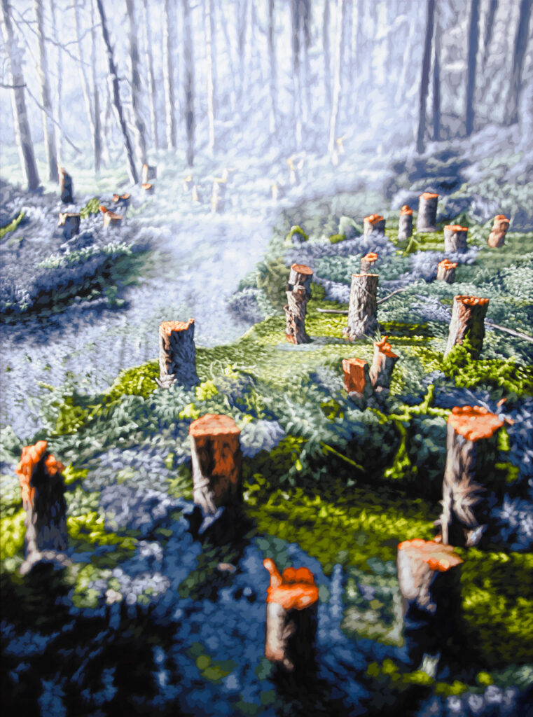 Philipp Fröhlich's painting Seed of the Burning (199L), 2015, tempera on canvas, 195 x 145 cm