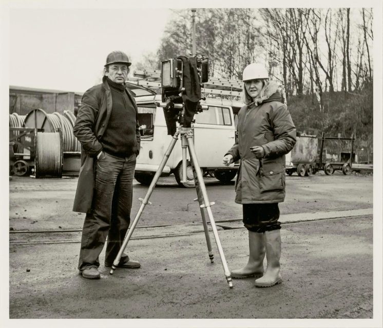 View cameras allow precise control of perspective through movements of the lens and film plane. Bernd and Hilla Becher with their large-format camera.