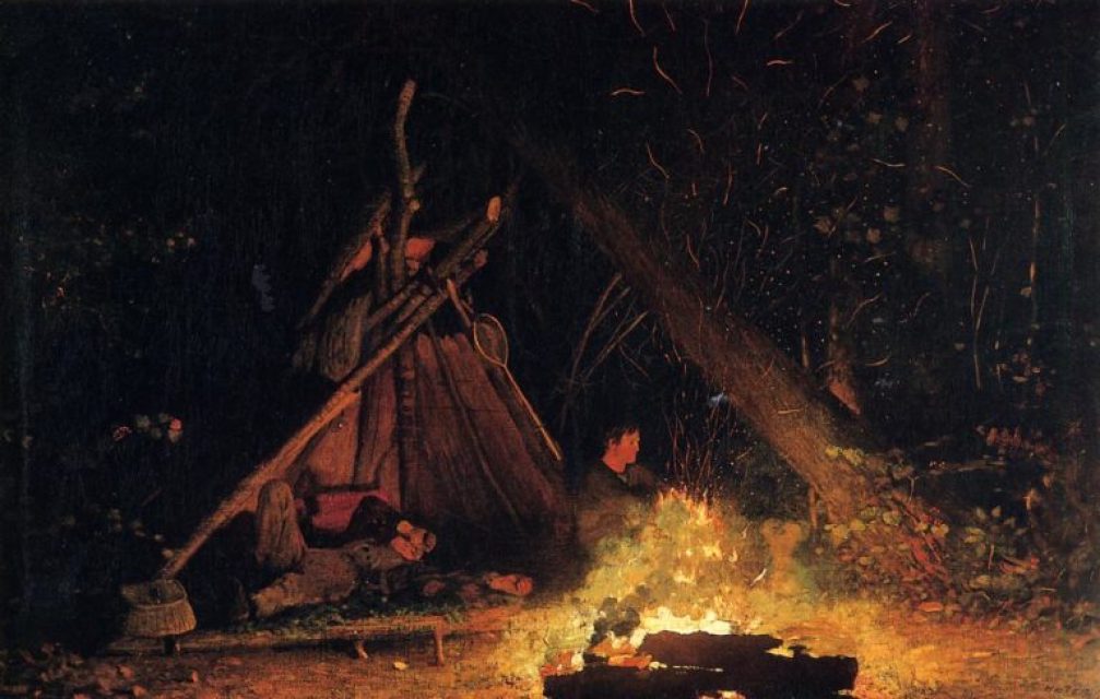 Winslow Homer’s campfire looks very professional, but darkness lurks beyond its glow.
