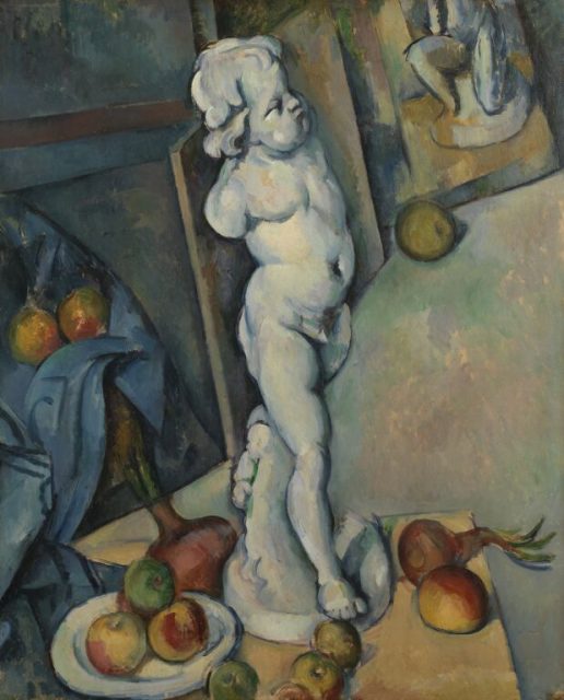 Paul Cézanne, Still Life with Plaster Cupid, c. 1895. Cézanne combines several downward viewpoints within a single image.