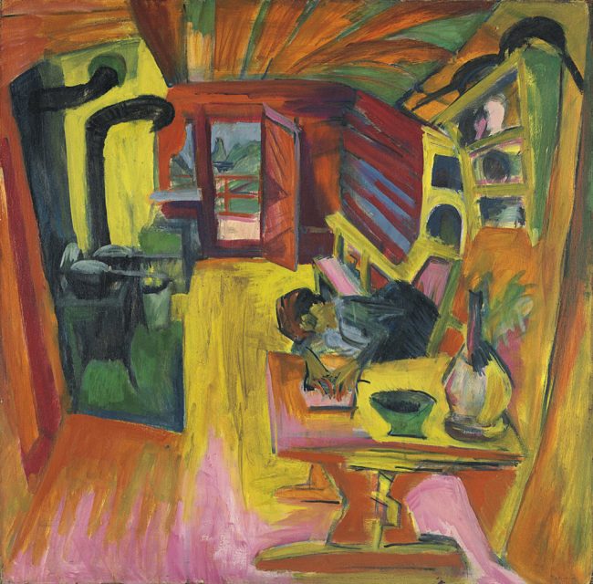 Kirchner pushes the downward view into a radically distorted space. Ernst Ludwig Kirchner, Alpine Kitchen, 1918.