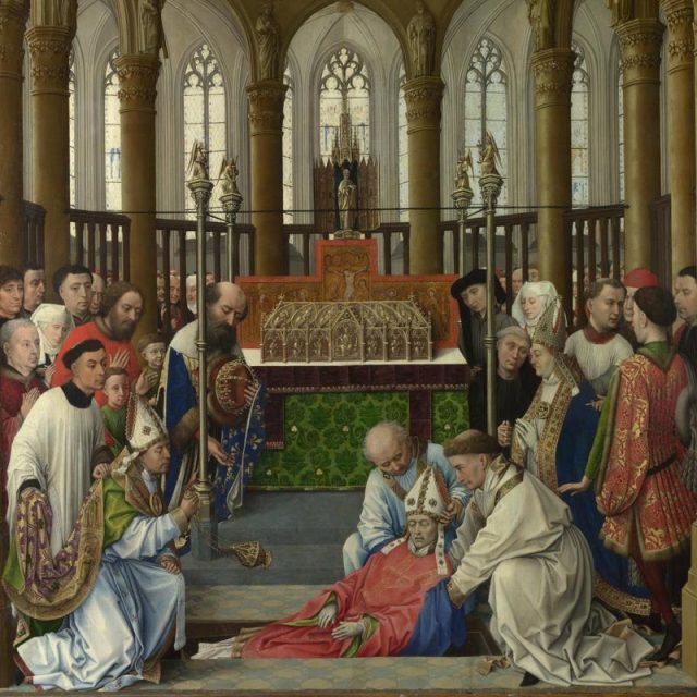 Rogier van der Weyden, The Exhumation of Saint Hubert, c. 1437–40.