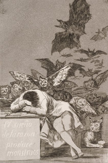 Francisco de Goya, The Sleep of Reason Produces Monsters, 1799.