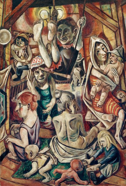 In Beckmann's paintings, contour, modelling and cast shadow coexist.