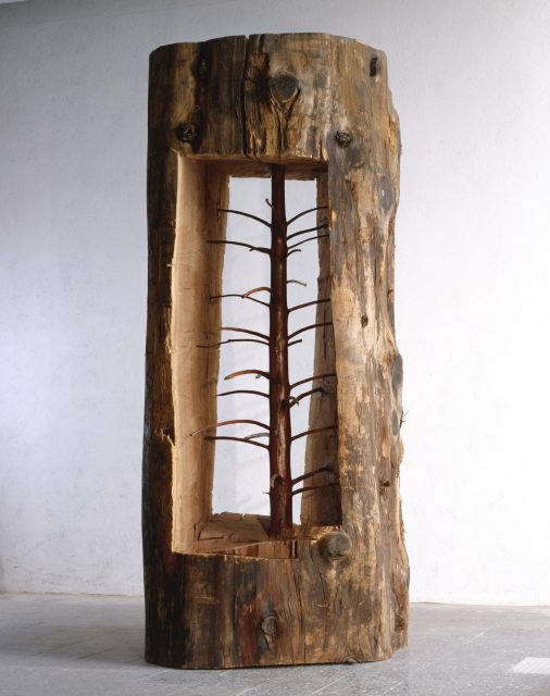 Giuseppe Penone, Alberi series. By carving into old beams, he reveals the younger tree hidden within