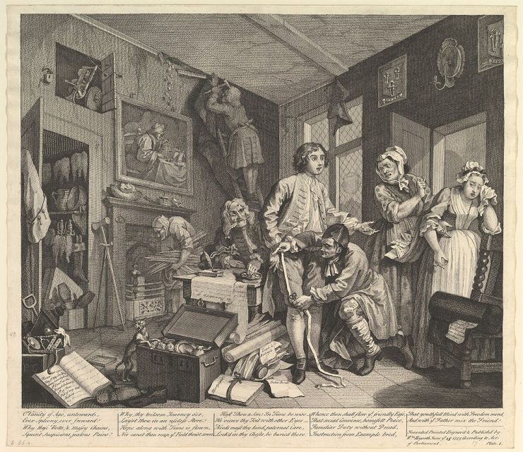 Hogarth’s etchings and Stravinsky’s opera based on them, The Rake’s Progress, deal with false promises and the downfall that follows a life built on deception.
