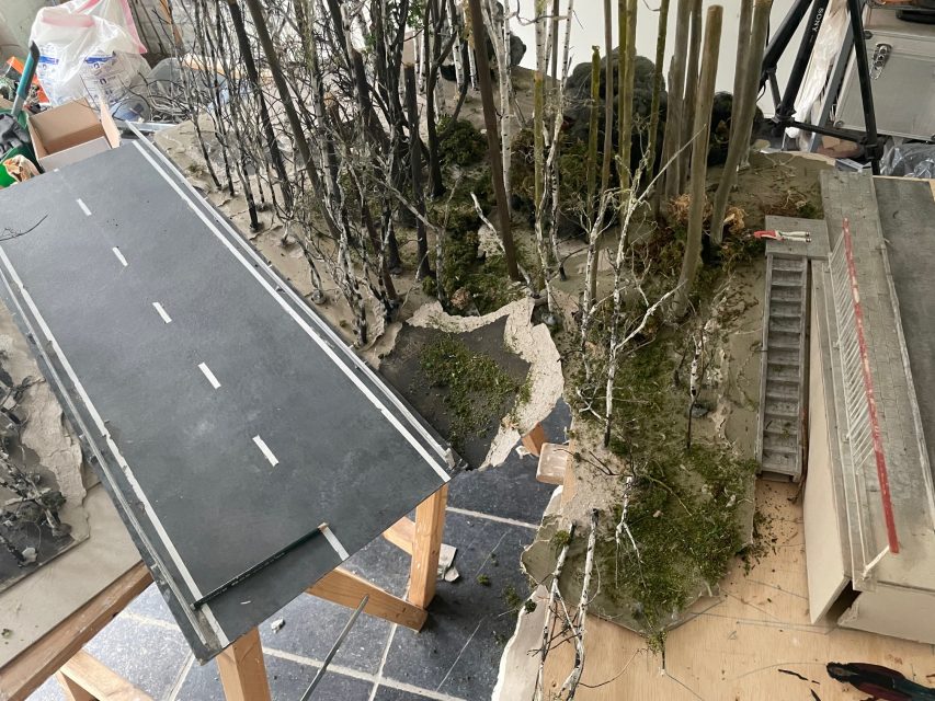 Philipp Fröhlich mockup used for the painting La Përiphérie in his studio.