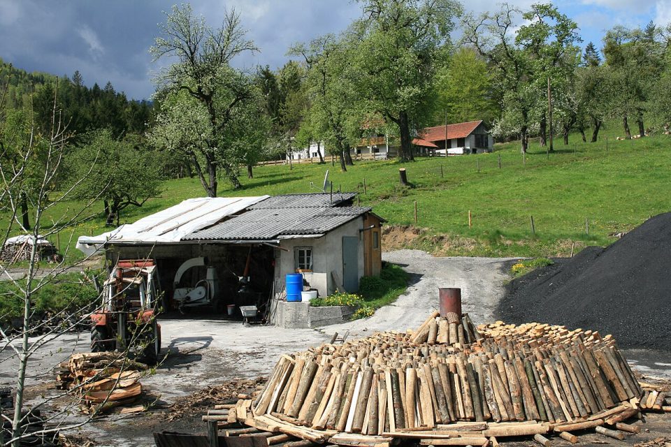 The process is still largely the same today. Wood is first piled up into a mound.