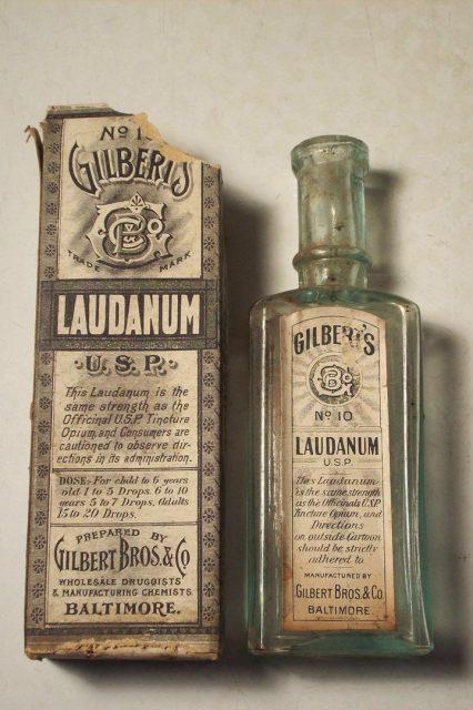 Laudanum, an alcoholic tincture of opium, was widely used as a painkiller and sedative from the 16th to the 19th century.