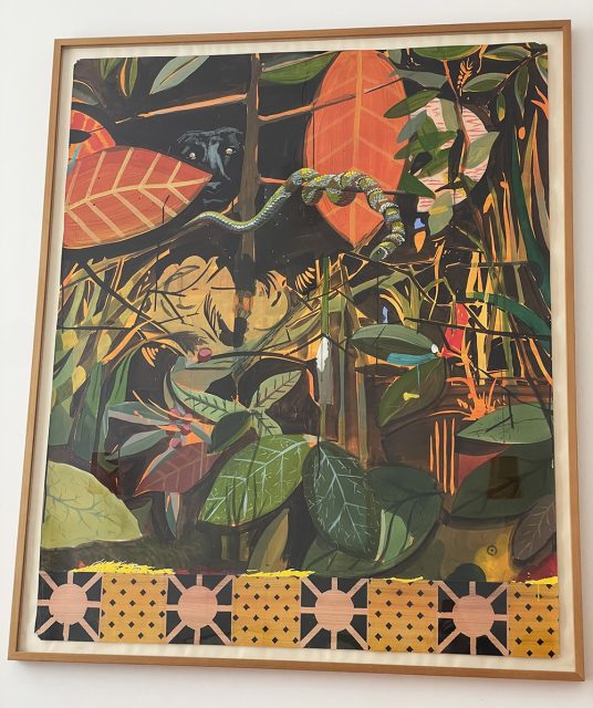 Miki Leal’s painting, viewed from my bed.