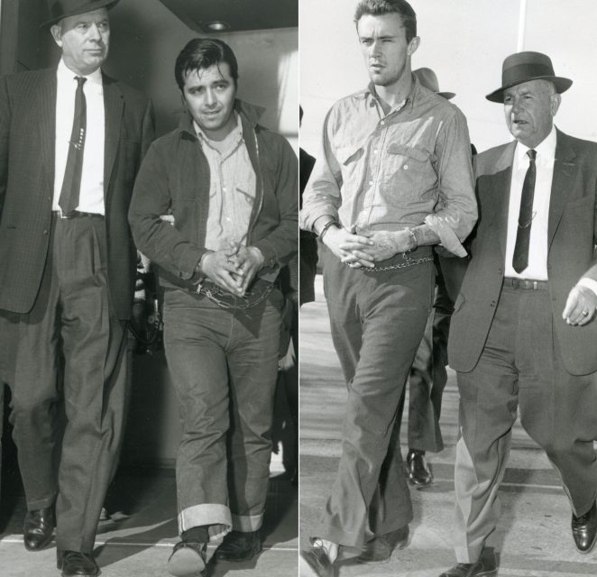 Perry Smith and Richard Hickock, arrested in 1960 for the murder of the Clutter family.