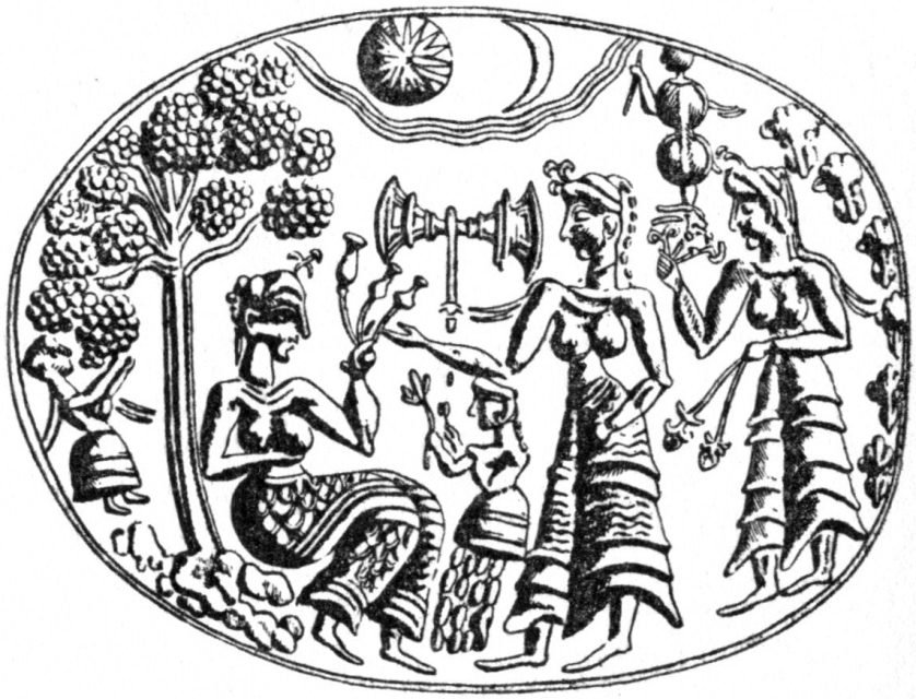 Mycenaean ring showing stylized poppy capsules