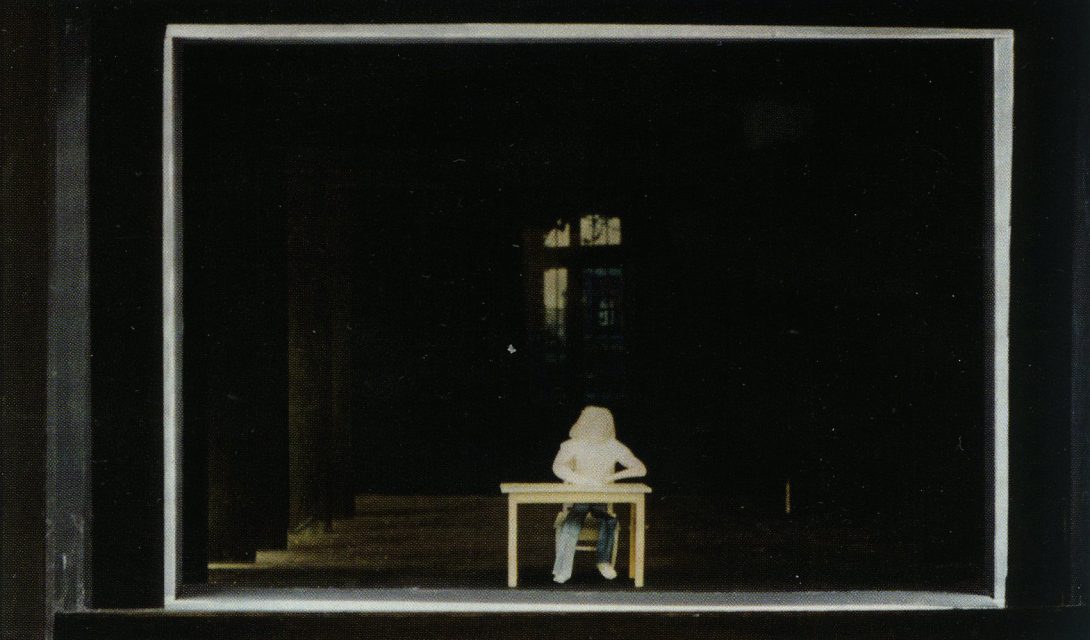 Mockup for Bash by Neil LaBute. Direction: Peter Zadek. Stage design: Karl Kneidl. Medea Redux, the final monologue from Bash.