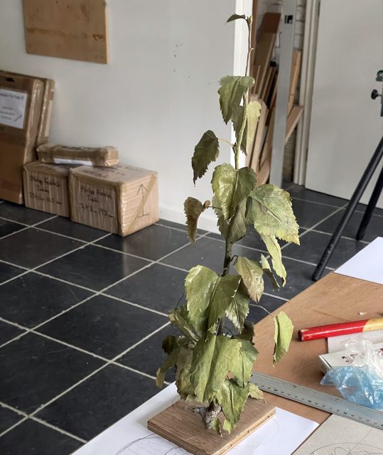 Parts of the mock-up for my painting in the studio.
