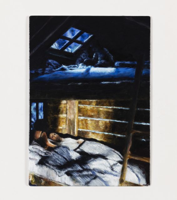 An oil sketch by Philipp Fröhlich showing a scene from Hänsel and Gretel.