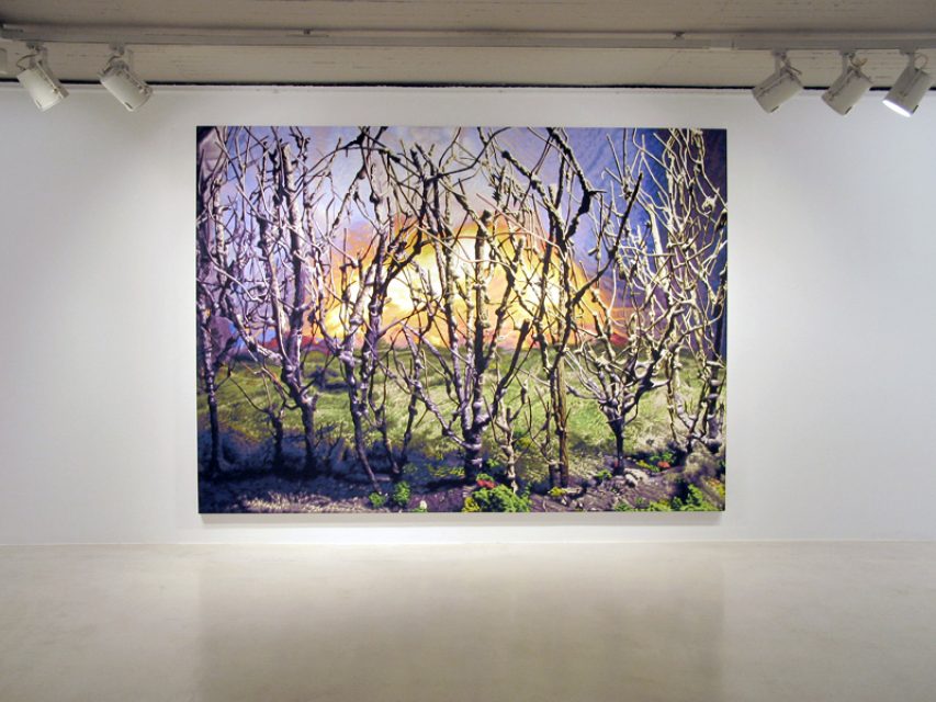 Philipp Fröhlich's painting installed at Galeria Soledad Lorenzo.