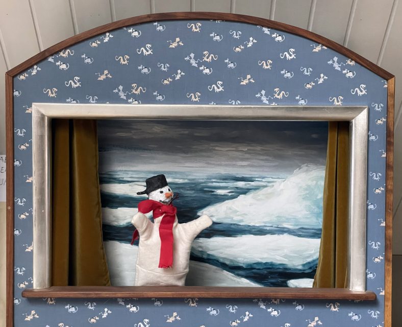 Some years ago, my wife Esther and I built a puppet theatre for our daughter, and I painted some backdrops for it.
