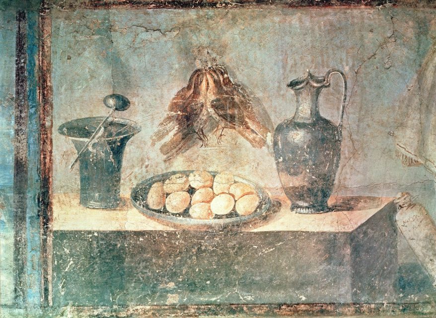 Roman still life from Pompeii. Cast shadows appear long before the Renaissance.