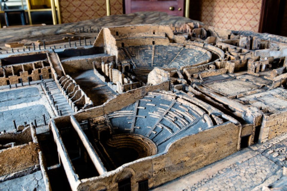 Domenico Padiglione’s cork model of the excavations at Pompeii, made in the early nineteenth century for Sir John Soane.
