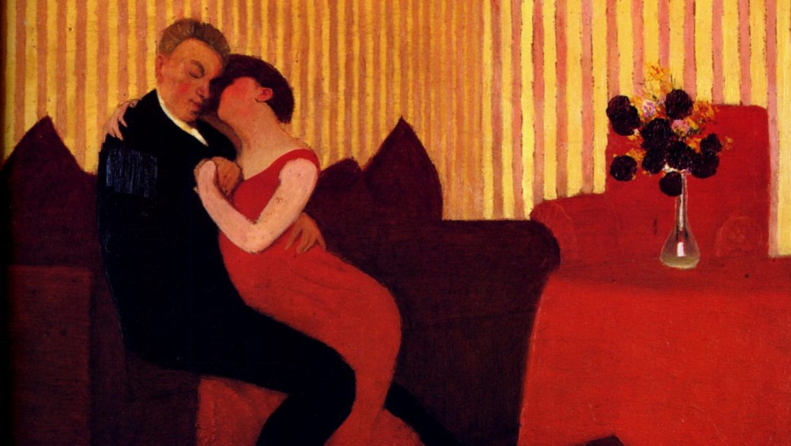 Vallotton’s painting Le Mensonge (The Lie) captures a moment of intimacy laced with deceit.