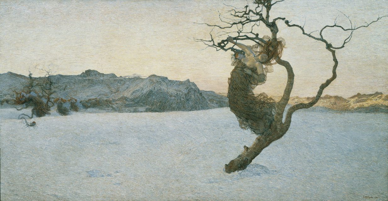 Segantini’s symbolist landscape, Bad Mothers (1894), entwines human fate with the gnarled body of a tree.