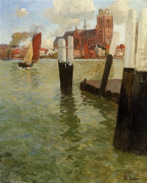 Frits Thaulow, The Pier at Dordrecht, 1884